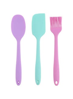 Buy Qasem 3 in 1 Silicone Utensils Set, 3 Pieces - Multi Color in Egypt