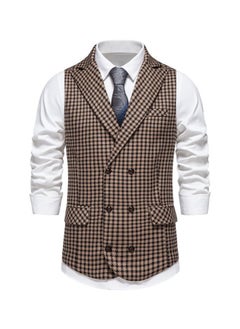 اشتري New Double Breasted Gun Collar Suit Vest في الامارات