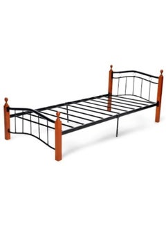 Buy Modern Wooden Steel Single Bed With 6 Legs 90x190 cm in UAE