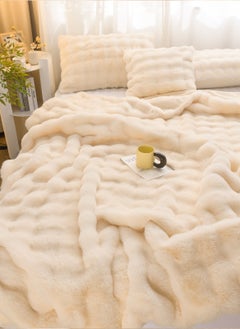 اشتري Winter Blanket Thickened Double-sided Plush Blanket Bedroom Throw Blanket Soft Warm Rabbit Fleece Throw Blanket في السعودية