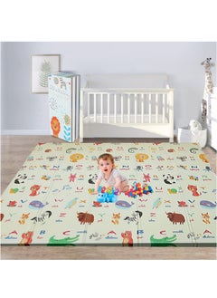 Buy Junior Kingdom Baby Playmat Extra Large Foam Foldable Reversible Playmat Baby Crawling Mat Room Decor Transforms into Large Fun Activity Gym Alphabets & Spaceship Printed 180 X 200 X 1 cm in UAE