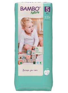 Buy Bambo Nature  Eco Friendly Diapers, Size 5, 12-18kg 44 pcs, Tall Pack in UAE