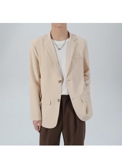 Buy 1 x 5 pcs Casual Blazer Men Spring 2023 Slim Fit Khaki in Saudi Arabia