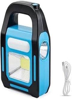 Buy Solar or Electric Emergency Light, Rechargeable Light with Three Lighting Modes - Rechargeable LED Flashlight with Electric and Mobile Power Bank in Egypt