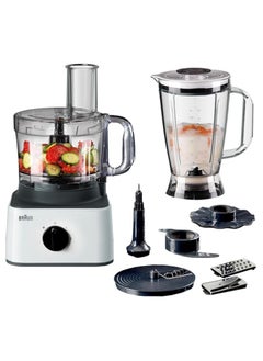 Buy Braun food processor 750 watt, white * black, FP-0132 in Egypt