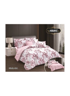 اشتري Horse double-sided floral print comforter set with soft and durable fabric, 8 pieces, king size في السعودية