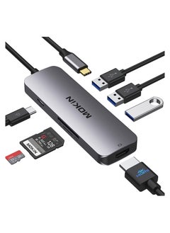 اشتري MOKiN USB C Adapter for MacBook Pro/Air 2019,Mac Dongle ,6 in 1 Multiports USB-C Hub to 2 USB 3.0 4K HDMI SD TF Card Reader and USB-C 100W PD Adapters في السعودية