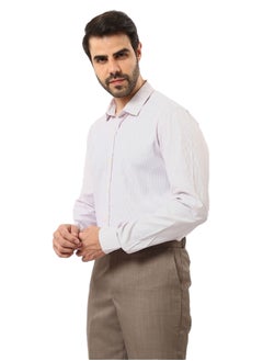 Buy Dusty Rose & White Pencil Stripes Classic Shirt - Bordeaux in Egypt