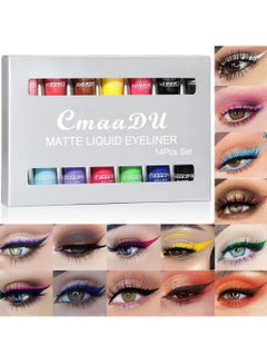 Buy 14 Colors Matte Waterproof Long Lasting Liquid Eyeliner Kit Rainbow Colors in Saudi Arabia