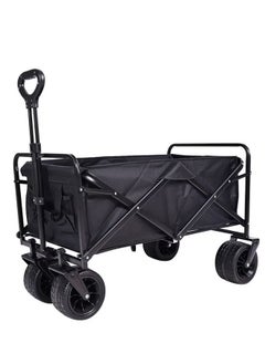 Buy Collapsible Wagon, Camping Wagon with All Terrain Wheels, Folding Trolley Cart for Beach, Garden, Camping (Black) in Saudi Arabia