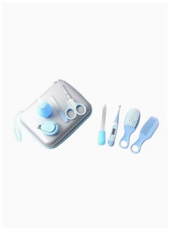 اشتري Blue Baby Healthcare and Grooming Kit 8pcs set Hygiene Nail Scissors Clipper Portable Infant Child Tools Sets for Toddler(8- Piece) في الامارات