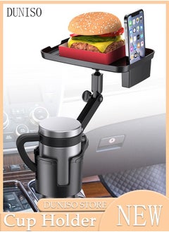 Buy Car Cup Holder Phone Mount 3-in-1 Cup Phone Holder for Car with Tray Mount Adjustable Base with 360° Rotation Universal Multifunctional Cup and Food Holder Cell Phone Holder for Car in Saudi Arabia