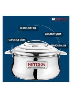 Buy MINTAGE Casserole DOLPHIN  (Lock n Lock) PVD 4000 ml. STAINLESS STEEL in UAE