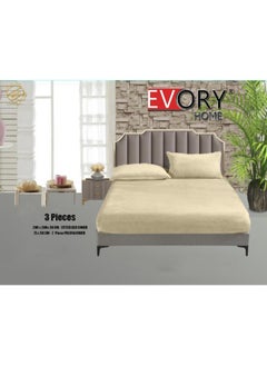 Buy King Size Bedding Velvet Fitted Bed Sheet With 2 Pillow Cover Case 200x200 in Saudi Arabia