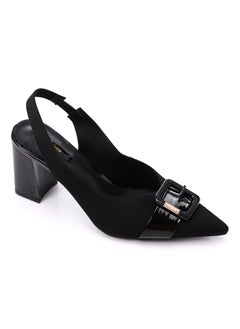 Buy Pique Patterned Pumps With Tecap Statement Belt - Black in Egypt