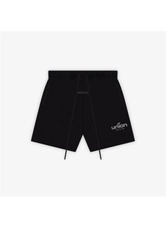 اشتري 2021 Essentials Reflective Print Fleece-Lined Shorts Black في الامارات