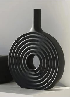 Buy Nordic Ceramic Vase - Modern Minimalist Design for Interior Decor, Unique Porcelain - Black in UAE