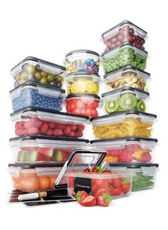 اشتري TYCOM 16 Piece Food Storage Containers Set with Easy Snap Lids 16 Lids +16 Containers- Airtight Plastic Containers for Pantry & Kitchen Organization - BPA-Free Food Containers Free Labels & Marker في الامارات