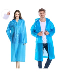 اشتري Raincoat Rain Poncho for Adults, EVA Rain Poncho for Women and Men Reusable Raincoat Jacket Packable Raincoat for Family FishingTravelEmergencyno PVC with Hood and Elastic Sleeveng في الامارات