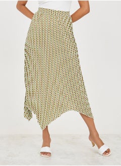 Buy Handkerchief Hem Pleated Midi Skirt in Saudi Arabia