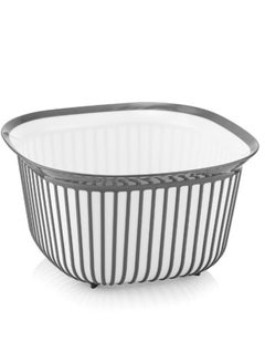 Buy plastic bowl durable bowl for storage, mixing, serving and eating. non-slip and easy grip. great for indoor and outdoor use, 4 liter.Grey in Egypt