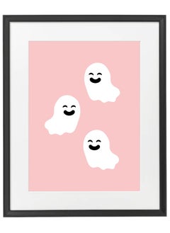 Buy Halloween Cute Ghosts Framed Poster 50x40cm - Spooky Halloween Wall Art Decor for Kids' Rooms, Home, Nursery, or Party - Trick or Treat Halloween Decoration Gift in UAE