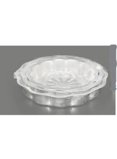 Buy 3-Piece Round Aluminum Mix Cake Mold Set Of Different Sizes Silver in Saudi Arabia