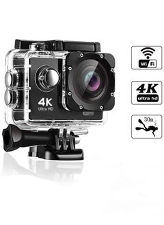 اشتري كاميرا أكشن 4K لاسلكية واي فاي، كاميرا صغيرة ذكية جديدة عالية الدقة مقاومة للماء في الهواء الطلق في السعودية