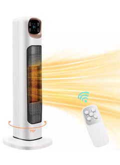 Buy Space Heater, 3-speed Adjustment Portable Electric Heater, Digital Display with Remote and Touch Control, Household Ceramic Electric Heater with Thermostat, Suitable for Indoor, Office, Home Use in Saudi Arabia