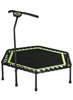 Buy 48" Foldable Hexagon Fitness Trampoline with Adjustable Foam Armrests, Green in Egypt