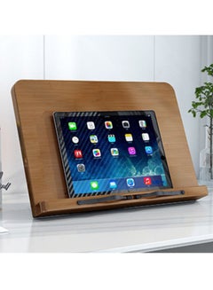 اشتري Multipurpose Foldable Reading Table Stand For Books And Also Can Use As Laptop Stand With Adjustable Strong Bamboo Material في الامارات