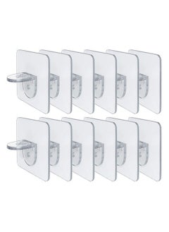 اشتري Punch Free Shelf Support Peg, 12 Piece Self Adhesive Shelves Clips for Kitchen Cabinet Book Shelves-Strong Partition Holders Pin for Closet Brackets Clapboard Layer-Load Bearing 10 Pounds في الامارات