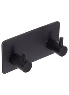 Buy Black Adhesive Towel Hooks for Bathrooms Wall Mount no drill Shower heavy duty Wall Hook self adhesive towel rack Stick On Wall Coats Hooks Stainless Steel Adhesive hanger for Kitchen,Door,Key,2 Hooks in UAE