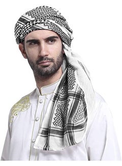 اشتري Men Arab Shemagh Headscarf Muslim Dubai Casual Headwear Scarf Neck Wrap Head Cover Turban Cap في الامارات