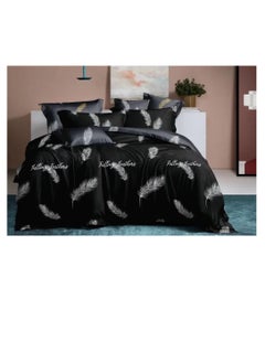 Buy 6-Pieces Glace Cotton Printed Fancy Comforters Set Fixed duvet, fitted bedsheets and pillowcase King Size F47 in UAE