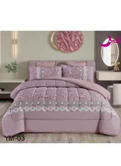 Buy Comforter Set Bedspread For One and A Half 4 Pieces Two Sides Medium Microfiber Filling170x220cm in Saudi Arabia