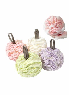 Buy 4Pcs Bath Loofahs Shower Puff Ball Flower Loofah Sponge Shower Bath Sponge Exfoliating Body Scrubber Pouf for Kids Men Women Delicate Skin in UAE