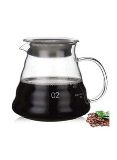 Buy Glass Coffee Pot with Handle,Clear Glass Range Coffee Server with Lid,Heat Resistant Coffee Carafe Tea pot for Drip Coffee Maker in Saudi Arabia