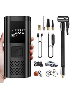 Buy Tire Inflator,Portable Air Compressor for Car Tires,150PSI 6000mAh Mini Air Compressor with Digital LCD Pressure Gauge and LED Light, Rechargeable Fast Air Pump for Car Bike Motorcycle in Saudi Arabia