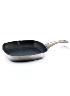 Buy Granite grill pan size 28 cm beige color in Saudi Arabia