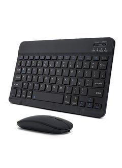 Buy Ultra-Slim Bluetooth Keyboard & Mouse Combo Rechargeable Portable Wireless Keyboard Mouse Set for Android Tablet iPhone iPad Computer PC Laptop- Black in UAE