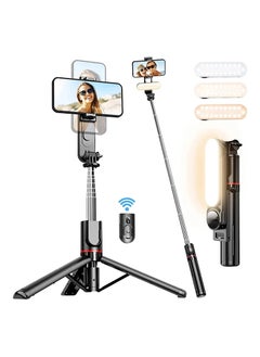 Buy Stable Selfie Stick Tripod with Fill Light, 44 Inch Extendable Selfie Stick with Wireless Remote and Tripod Stand 360 Rotation for iPhone 15/14/13/12/11 Pro/XS Max/XS/XR/X/8/7, Samsung and Smartphone in Saudi Arabia