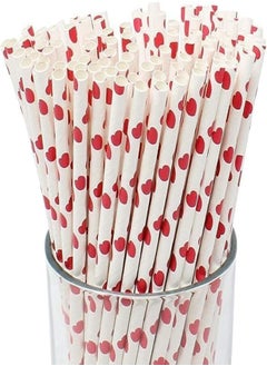 اشتري Premium Disposable Biodegradable Paper Straws, Biodegradable Paper Straws - Durable and Eco-Friendly ((26 Pack, Red Hearts)) في مصر