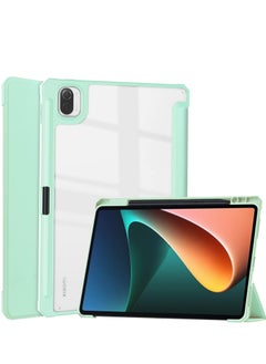 Buy Case For Redmi Pad SE 11 Inch Clear Shockproof Back Cover Built-in Pencil Holder Auto Sleep/Wake (Mint Green) in Egypt