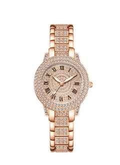 اشتري New fashion trend diamond full diamond Roman pattern ladies watch bracelet rose gold في السعودية