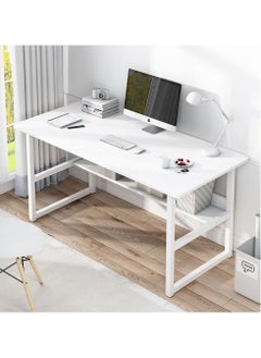 اشتري Simple Game Table Gaming Desk Computer Table with Bookshelf White 120x55x73cm في السعودية