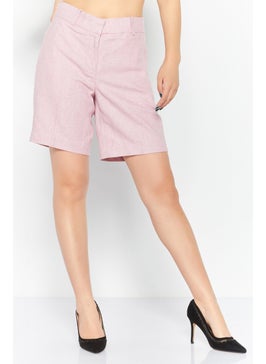 Buy Women Plaid Basic Shorts, Dusty Rose in UAE