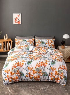 اشتري Flower and leaves Design Queen/Double Size Quilt Cover Set  Includes 1 Duvet cover - 200*230cm. 1 Flat sheet - 230*250cm. 4 Pillow cases - 50*75cm. في الامارات