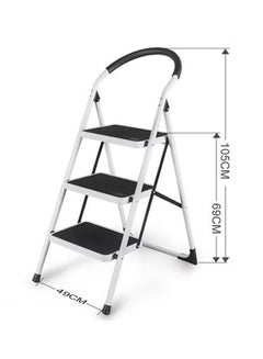 Buy 3-Step Ladder Folding Stool White in Saudi Arabia