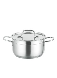 Buy Alpha Stainless Steel Cooking Pot 28CM Silver With 5 Induction Layers Bottom in Saudi Arabia